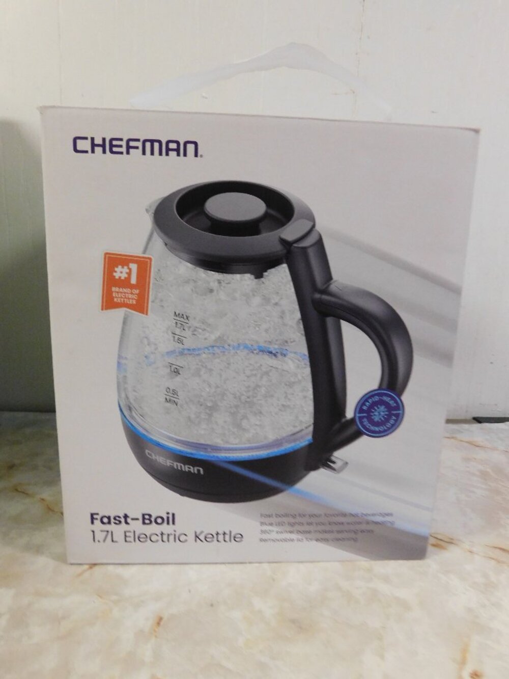 CHEFMAN Fast Boil 1.7 L Electric Kettle NEW in Box